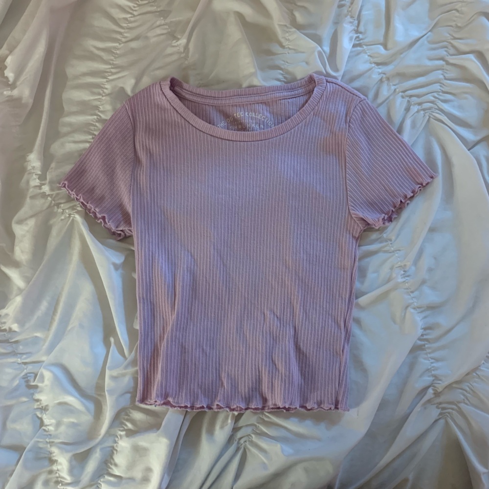 Ribbed Light Purple Baby Tee
